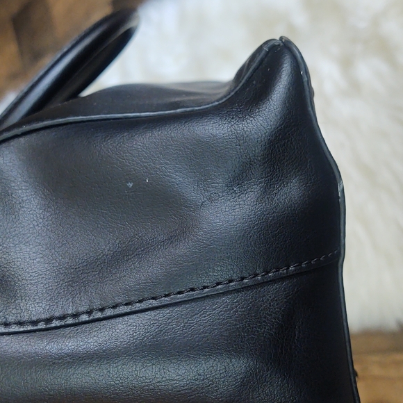 Lauren Ralph Lauren Black Leather Newbury Double zip Crossbody Satchel - Picture 9 of 17